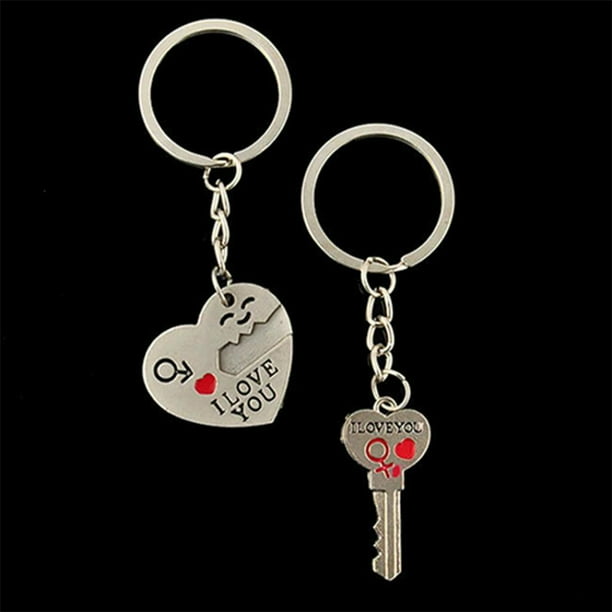 And Key Lover Couple Valentine's Day Gift Keyfob Key Ring Love Heart Keychain 
